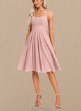 Caitlyn A-line Scoop Knee-Length Chiffon Bridesmaid Dress UKP0017456