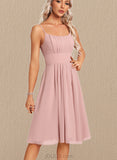 Caitlyn A-line Scoop Knee-Length Chiffon Bridesmaid Dress UKP0017456