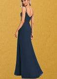 Arielle Trumpet/Mermaid Cowl Floor-Length Chiffon Bridesmaid Dress UKP0017463