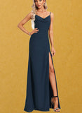 Arielle Trumpet/Mermaid Cowl Floor-Length Chiffon Bridesmaid Dress UKP0017463