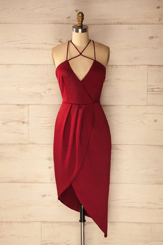 Cocktail Dresses Sheath Spaghetti Straps Spandex Asymmetrical