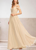 Brianna A-Line V-neck Cold Shoulder Floor-Length Chiffon Bridesmaid Dress With Pleated UKP0017496