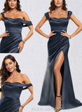 Skyla Trumpet/Mermaid Sweetheart Off-the-Shoulder Sweep Train Satin Prom Dresses UKP0017525