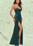 Briley Sheath/Column Sweetheart Floor-Length Satin Prom Dresses UKP0017526