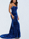 Mckinley Trumpet/Mermaid Square Floor-Length Sequined Prom Dresses UKP0017531