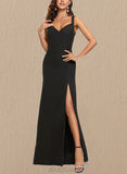 Lilly Sheath/Column V-Neck Floor-Length Chiffon Prom Dresses UKP0017534