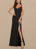 Lilly Sheath/Column V-Neck Floor-Length Chiffon Prom Dresses UKP0017534