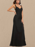 Lilly Sheath/Column V-Neck Floor-Length Chiffon Prom Dresses UKP0017534