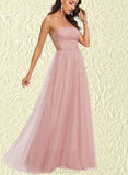 Gemma A-line Square Floor-Length Tulle Prom Dresses UKP0017542