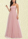 Gemma A-line Square Floor-Length Tulle Prom Dresses UKP0017542