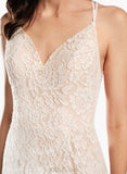 Uerica Sheath/Column V-neck Floor-Length Lace Wedding Dress UKP0017652