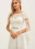 Alissa Scoop Floor-Length Chiffon Lace Wedding Dress With Sequins UKP0017679