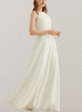 Journey A-Line Floor-Length Chiffon Lace Wedding Dress UKP0017685