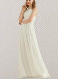 Journey A-Line Floor-Length Chiffon Lace Wedding Dress UKP0017685