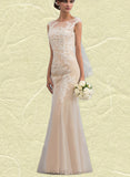 Martina Trumpet/Mermaid Floor-Length Tulle Lace Wedding Dress UKP0017703