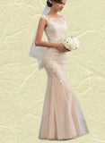 Martina Trumpet/Mermaid Floor-Length Tulle Lace Wedding Dress UKP0017703