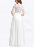 Evangeline A-Line Floor-Length Tulle Lace Wedding Dress UKP0017707