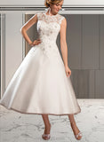 Luna Ball-Gown/Princess Tea-Length Tulle Lace Wedding Dress With Beading Sequins UKP0017709