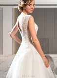 Luna Ball-Gown/Princess Tea-Length Tulle Lace Wedding Dress With Beading Sequins UKP0017709