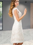 Charlee A-Line Knee-Length Satin Lace Wedding Dress UKP0017710