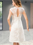 Charlee A-Line Knee-Length Satin Lace Wedding Dress UKP0017710