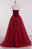 New Arrival Sweetheart A Line Velvet & Organza Zipper Up Prom Dresses