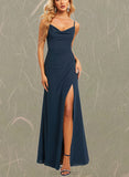 Giovanna A-line Cowl Floor-Length Chiffon Bridesmaid Dress UKP0019326