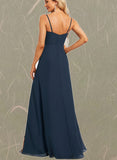 Giovanna A-line Cowl Floor-Length Chiffon Bridesmaid Dress UKP0019326