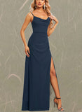 Giovanna A-line Cowl Floor-Length Chiffon Bridesmaid Dress UKP0019326