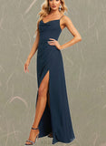 Giovanna A-line Cowl Floor-Length Chiffon Bridesmaid Dress UKP0019326