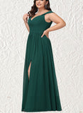 Jill A-line Off the Shoulder Floor-Length Chiffon Bridesmaid Dress UKP0019337