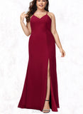 Sara Trumpet/Mermaid V-Neck Floor-Length Chiffon Bridesmaid Dress UKP0019345