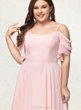 Cali A-line Square Asymmetrical Chiffon Bridesmaid Dress With Ruffle UKP0019362