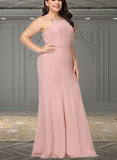 Isis A-line High Neck Floor-Length Chiffon Lace Bridesmaid Dress UKP0019370