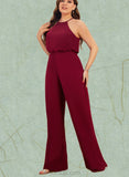 Bridget Jumpsuit/Pantsuit Scoop Floor-Length Chiffon Bridesmaid Dress UKP0019371