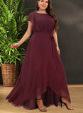 Anahi A-line Scoop Asymmetrical Chiffon Bridesmaid Dress With Ruffle UKP0019383