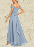 Avah A-line Cold Shoulder Asymmetrical Chiffon Bridesmaid Dress UKP0019387