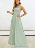 Liberty A-line Square Floor-Length Chiffon Bridesmaid Dress UKP0019391