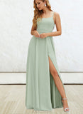 Liberty A-line Square Floor-Length Chiffon Bridesmaid Dress UKP0019391