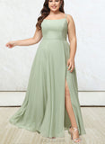 Liberty A-line Square Floor-Length Chiffon Bridesmaid Dress UKP0019391