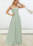 Liberty A-line Square Floor-Length Chiffon Bridesmaid Dress UKP0019391