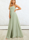 Liberty A-line Square Floor-Length Chiffon Bridesmaid Dress UKP0019391