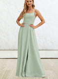 Liberty A-line Square Floor-Length Chiffon Bridesmaid Dress UKP0019391