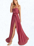 Lucille A-line Cowl Floor-Length Chiffon Bridesmaid Dress With Ruffle UKP0019405