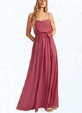 Lucille A-line Cowl Floor-Length Chiffon Bridesmaid Dress With Ruffle UKP0019405