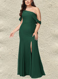 Ashlee Trumpet/Mermaid One Shoulder Floor-Length Chiffon Bridesmaid Dress UKP0019425