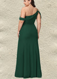 Ashlee Trumpet/Mermaid One Shoulder Floor-Length Chiffon Bridesmaid Dress UKP0019425