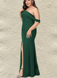 Ashlee Trumpet/Mermaid One Shoulder Floor-Length Chiffon Bridesmaid Dress UKP0019425