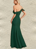 Ashlee Trumpet/Mermaid One Shoulder Floor-Length Chiffon Bridesmaid Dress UKP0019425