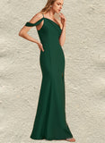 Ashlee Trumpet/Mermaid One Shoulder Floor-Length Chiffon Bridesmaid Dress UKP0019425